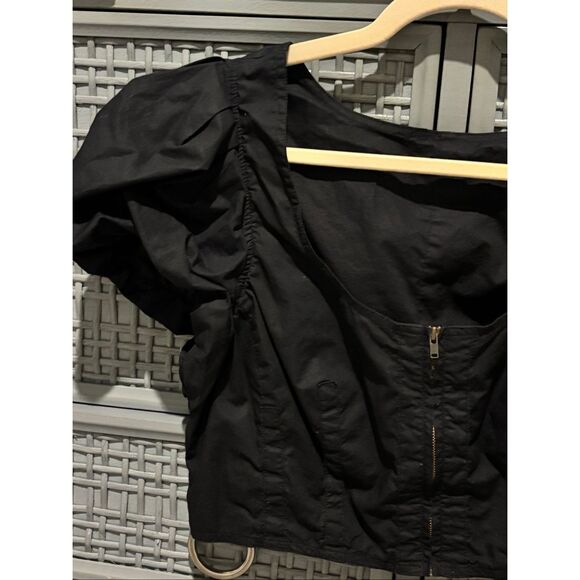 NWOT Ulla Johnson Kalena puff sleeve zip front crop top, Sz 10, $285 A29 - Picture 9 of 11